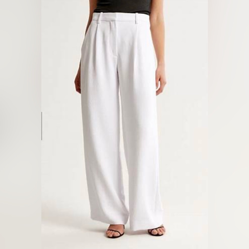 Abercrombie & Fitch White Wide Leg Pants